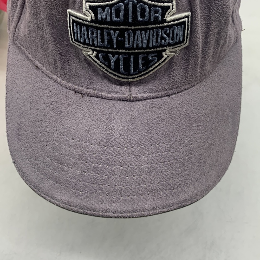 Harley-Davidson Gray Microsuede Baseball Cap Adjustable HT4874E - Picture 3 of 10